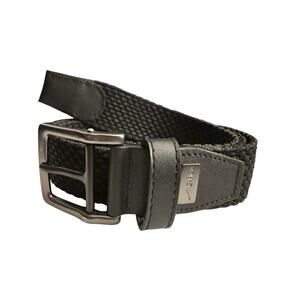 Nike Men's G-Flex Stretch Woven & Leather Golf Belt Black Adjustable up to 38”in